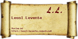 Lessl Levente névjegykártya
